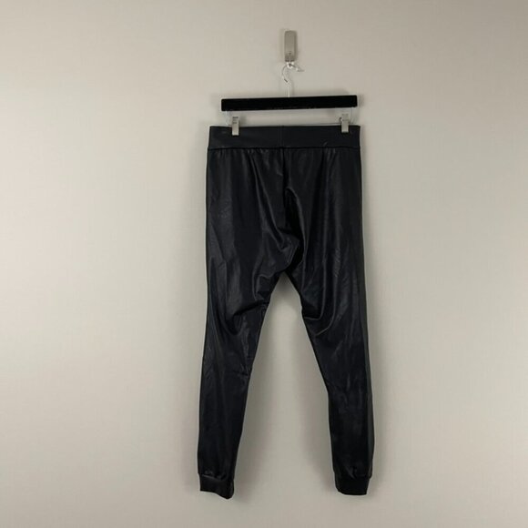 Commando Black Faux Leather Jogger Pants Size Large - Picture 2 of 8